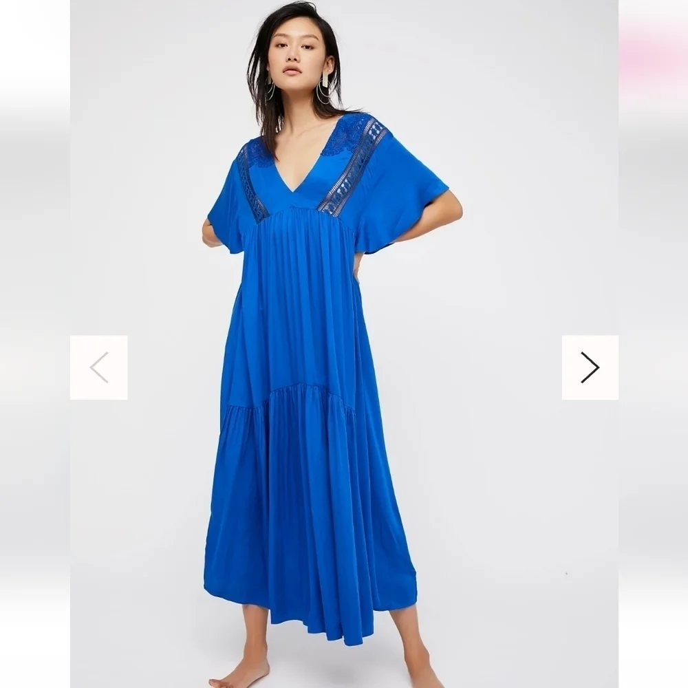 Free People Simply Extreme Maxi Dress Blue Size Small